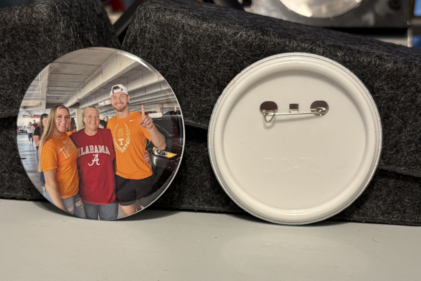 Custom 3" Round Buttons. 5 Button Sports Package.