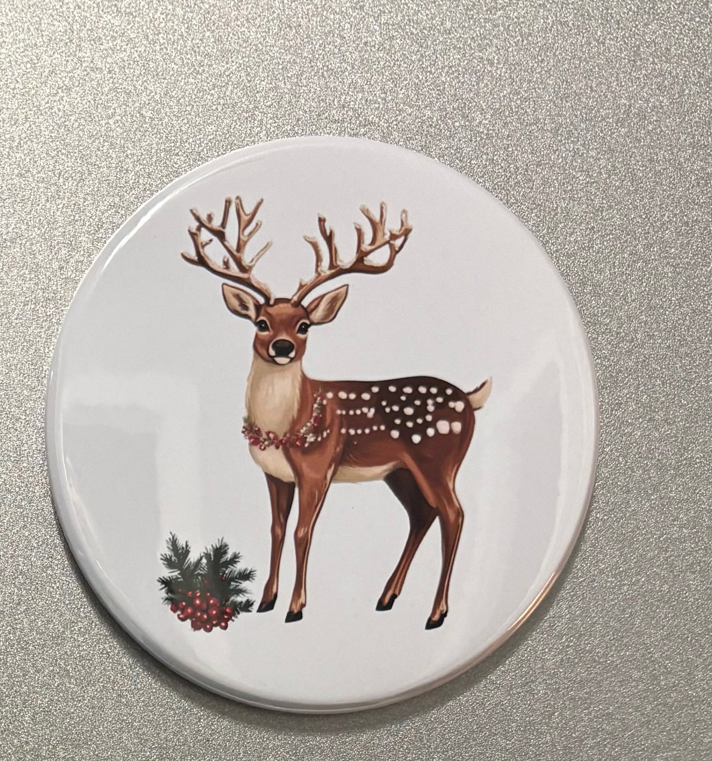 5 magnet set. 3" Round. Christmas Magnets Small Business Saturday SALE!!! $12.00