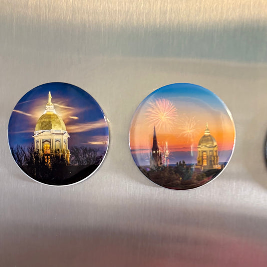 University of Notre Dame 3" Magnets. 5 magnet set.