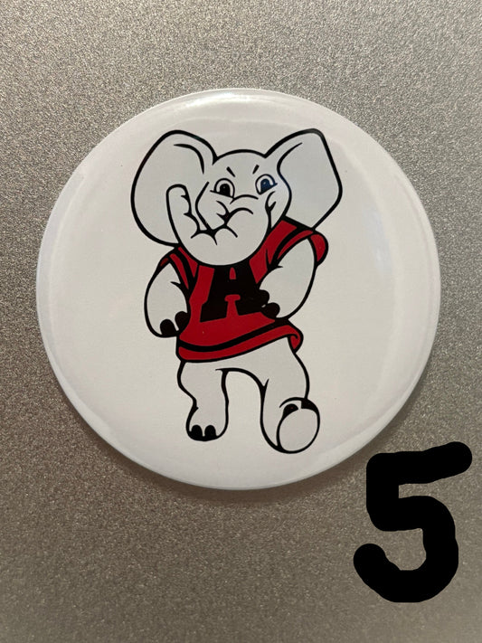 Alabama Crimson Tide Football 3"  **Buttons** . Set of 6. Choose Images.
