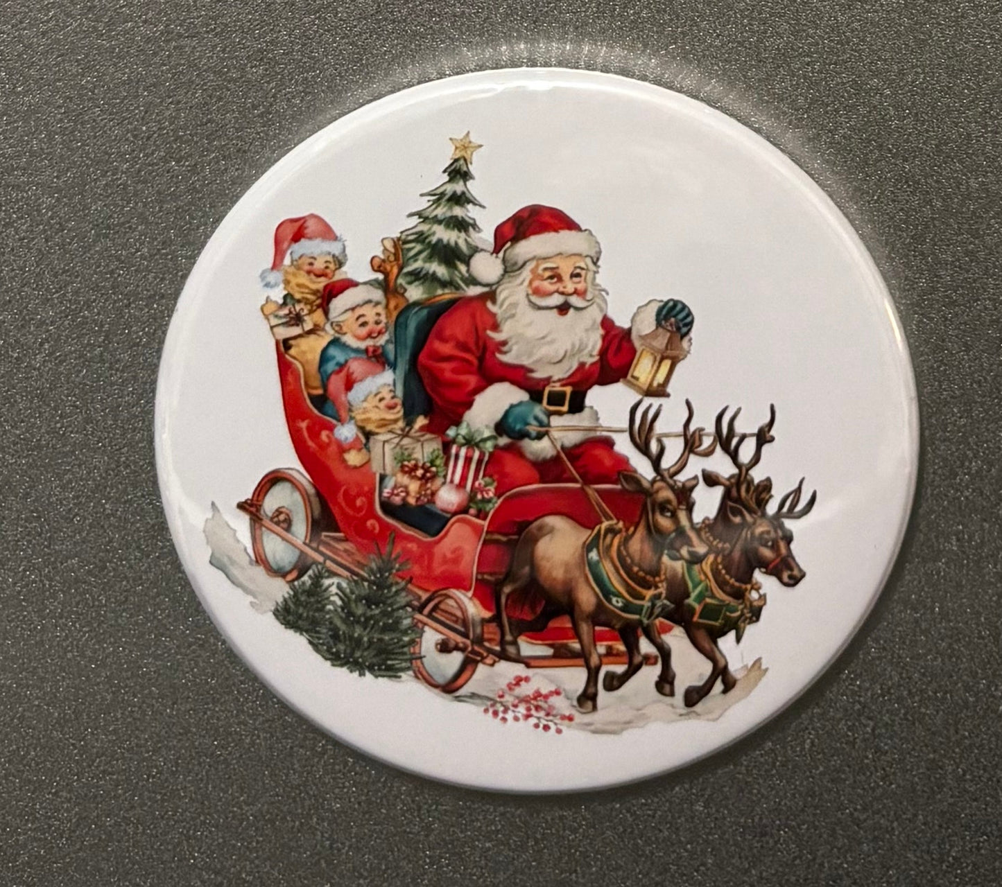 4 magnet set. 3" Round. Christmas Magnets Small Business Saturday SALE!!! $10.00