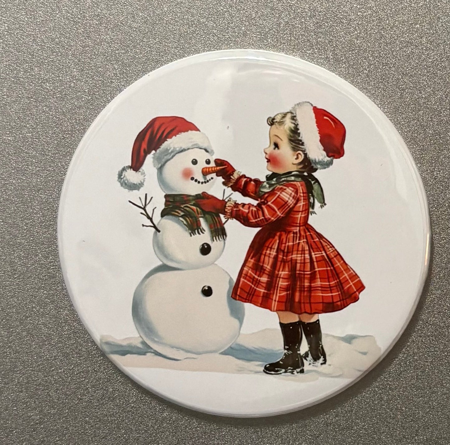 4 magnet set. 3" Round. Christmas Magnets Small Business Saturday SALE!!! $10.00