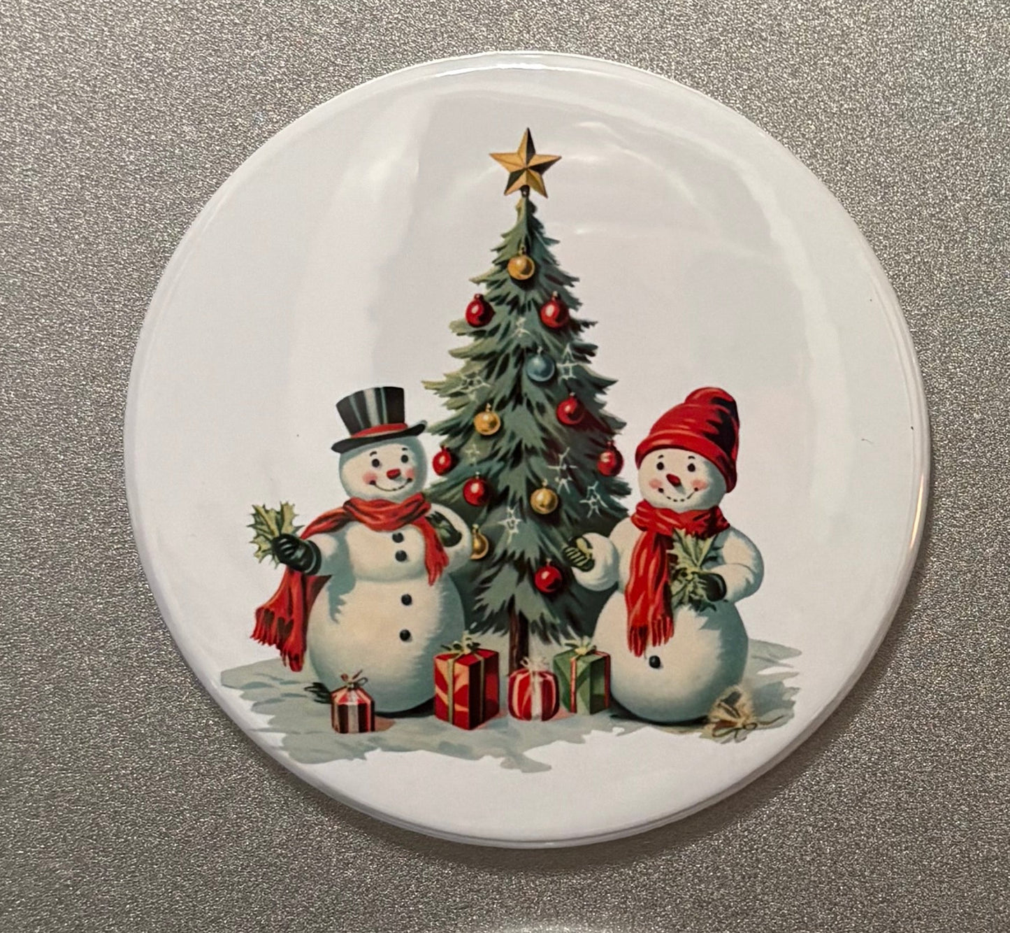 6 magnet set. 3" Round. Christmas Magnets Small Business Saturday SALE!!! $14.00