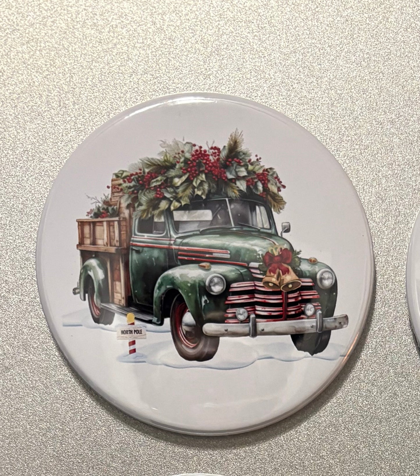 6 magnet set. 3" Round. Christmas Magnets Small Business Saturday SALE!!! $14.00