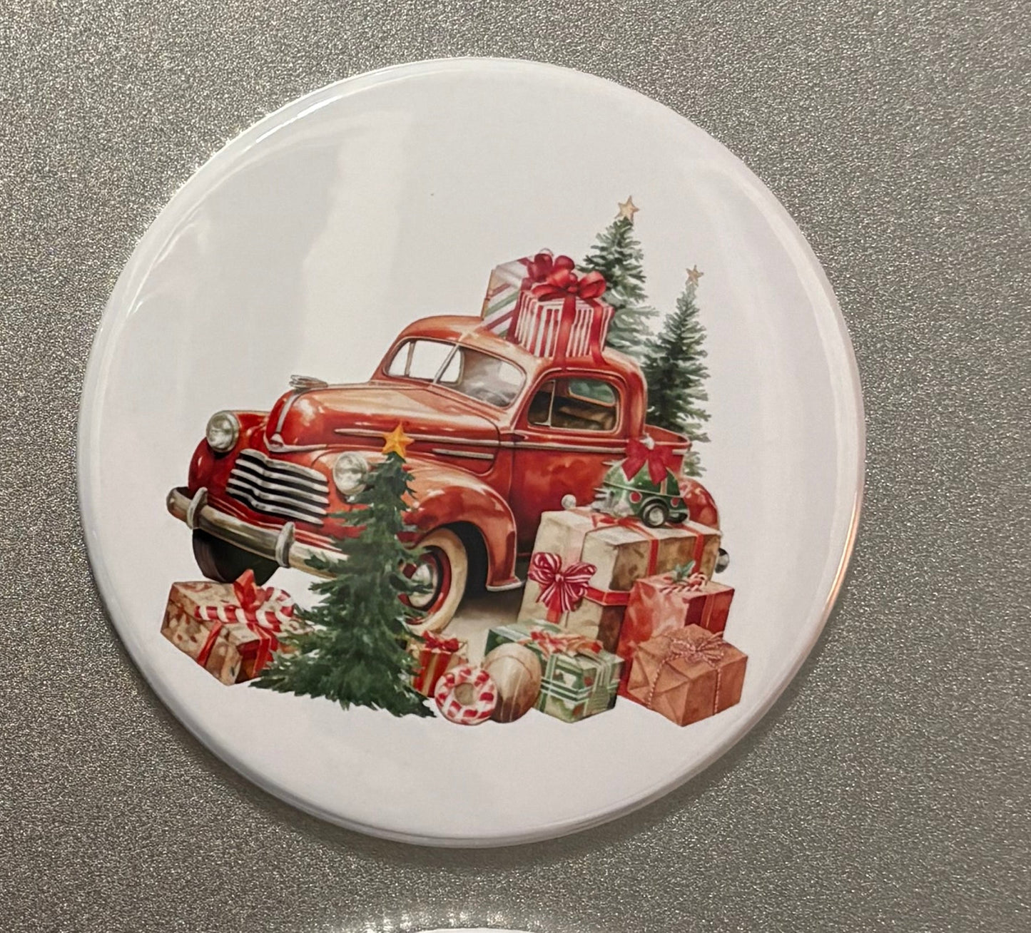 6 magnet set. 3" Round. Christmas Magnets Small Business Saturday SALE!!! $14.00