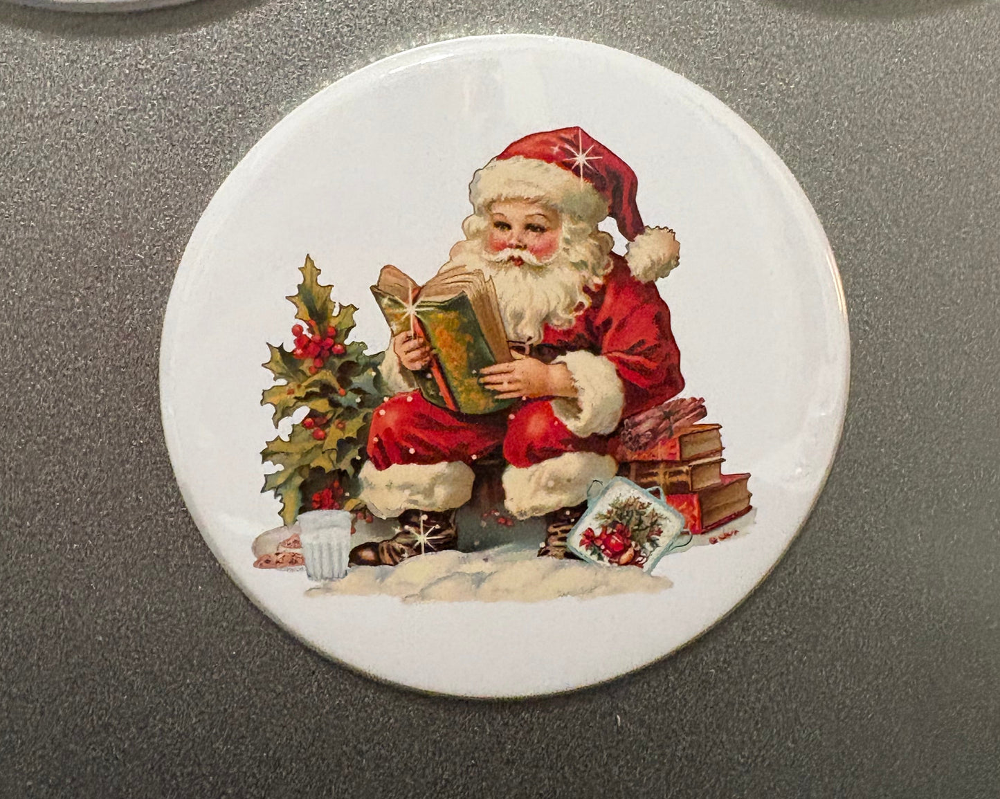 5 magnet set. 3" Round. Christmas Magnets Small Business Saturday SALE!!! $12.00