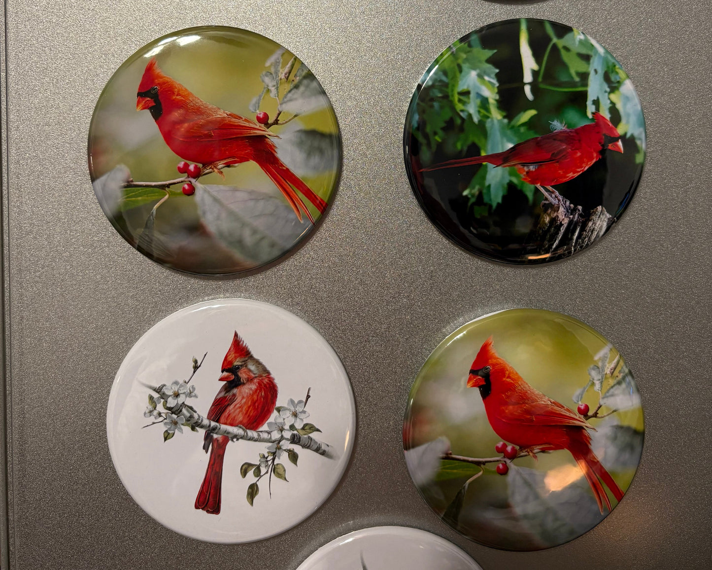 4 magnet set. 3" Round. Cardinal Magnets Small Business Saturday SALE!!! $10.00